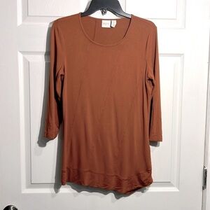 Zenergy by Chico’s Seam-Detail Tunic - Size Small (4) (Chico’s 0) Burnt Orange